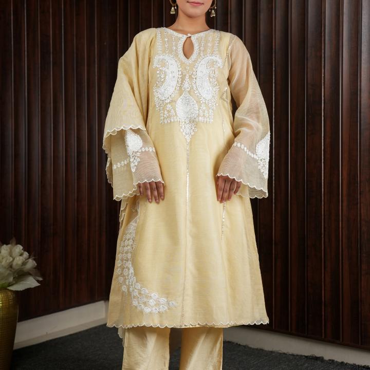 BEIGE BELLE A-LINE KURTI