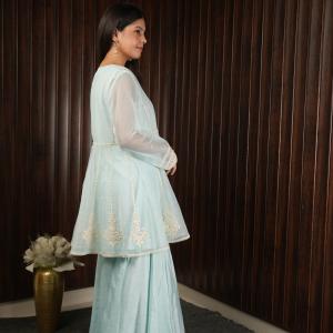 ABIRA SKY SHORT PEPLUM