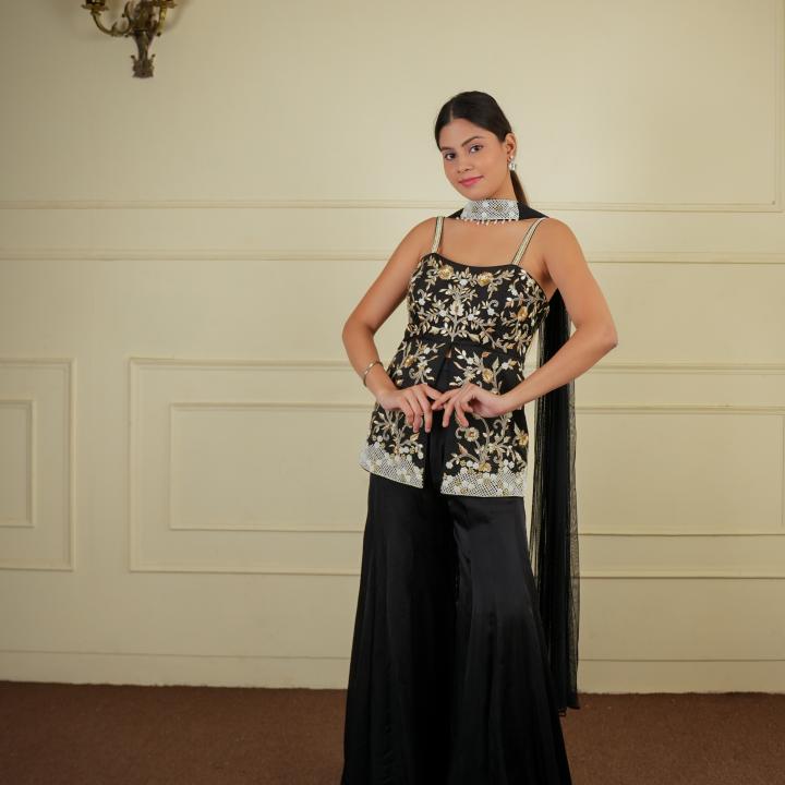 PEPLUM SHARARA SET