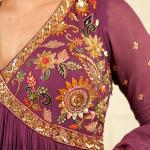 MAJESTIC PLUM ANARKALI SET