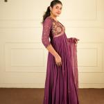 MAJESTIC PLUM ANARKALI SET