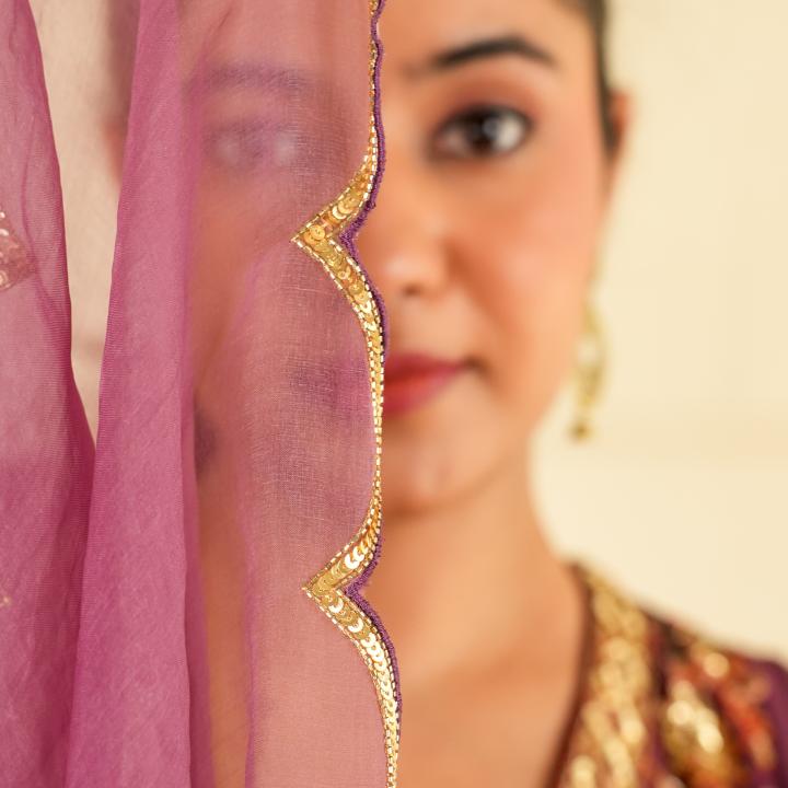 MAJESTIC PLUM ANARKALI SET