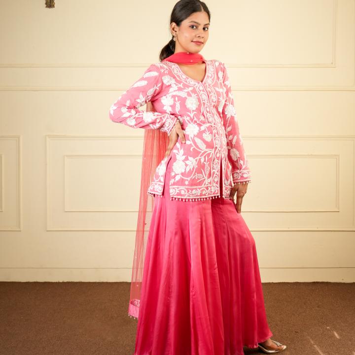 SHORT JACKET SHARARA SET