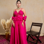 Hot hibiscus short top with sharara