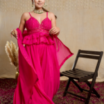 Hot hibiscus short top with sharara