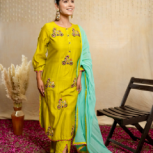 Lemon Bliss Embroidered Suit
