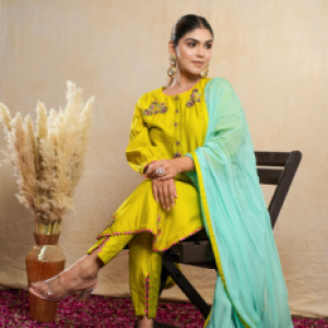 Lemon Bliss Embroidered Suit