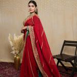 Cherry Amber Organza Saree