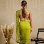 SONGBIRD GREEN DRAPE SAREE