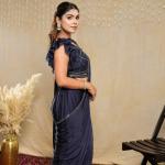 MOONLIGHT NAVY BLUE DRAPE SAREE