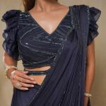 MOONLIGHT NAVY BLUE DRAPE SAREE