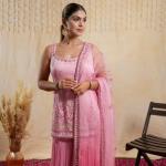 Blossom Pink Sleeveless Gharara Set