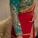 Cherry Amber Organza Saree