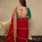 Cherry Amber Organza Saree
