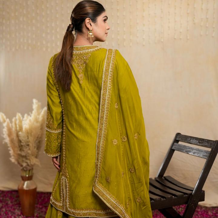 Olive Bloom sharara suit