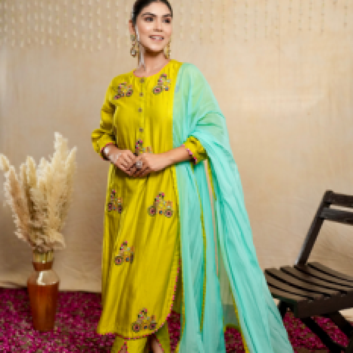 Lemon Bliss Embroidered Suit
