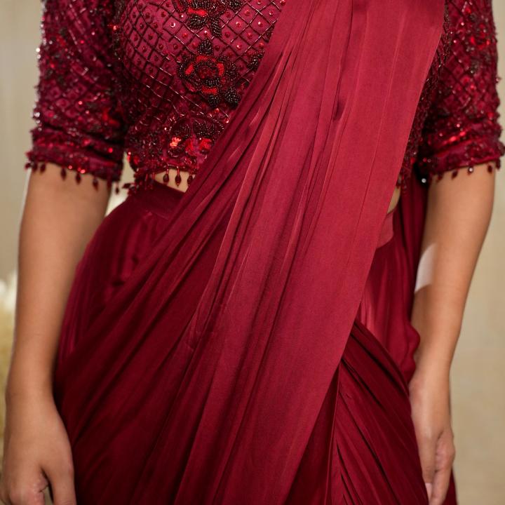 Ruby Twilight Mehroon Saree