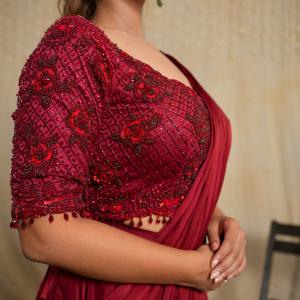 Ruby Twilight Mehroon Saree
