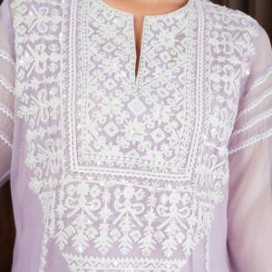 Lilac Lace A-Line Kurti