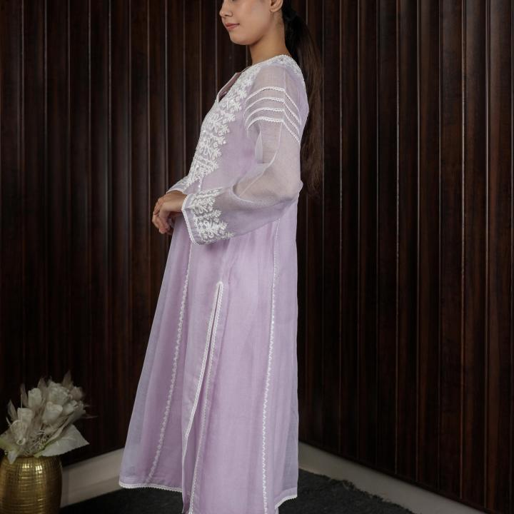 Lilac Lace A-Line Kurti