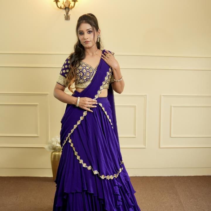 Violet Eclipse Saree