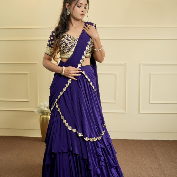 Violet Eclipse Saree