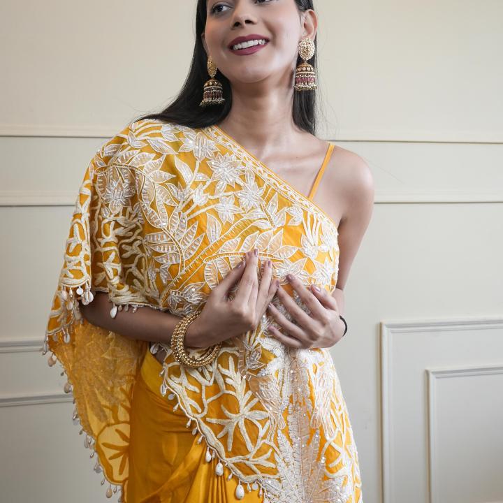 Dhoti With Cape Style