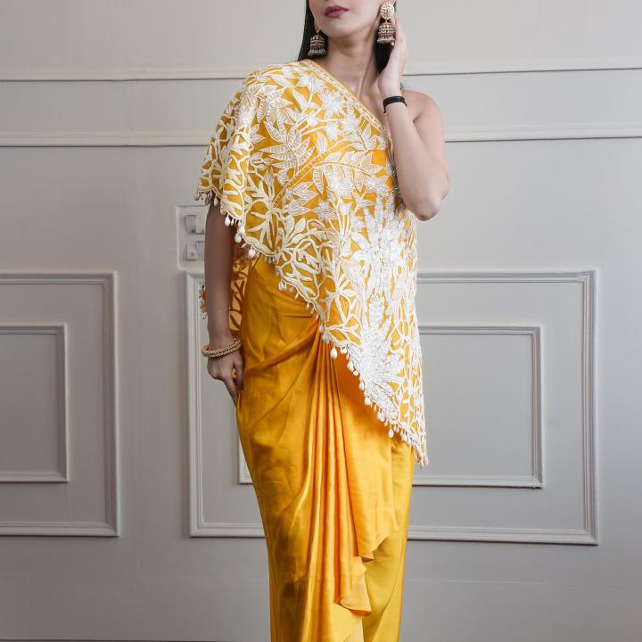 Dhoti With Cape Style