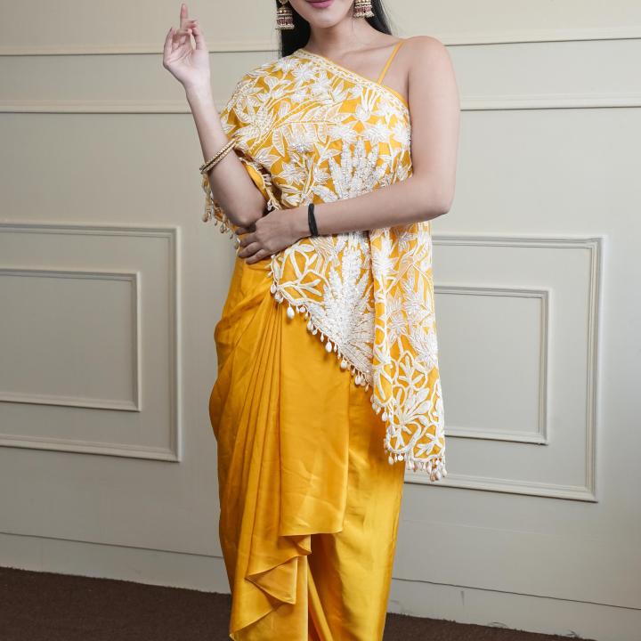 Dhoti With Cape Style